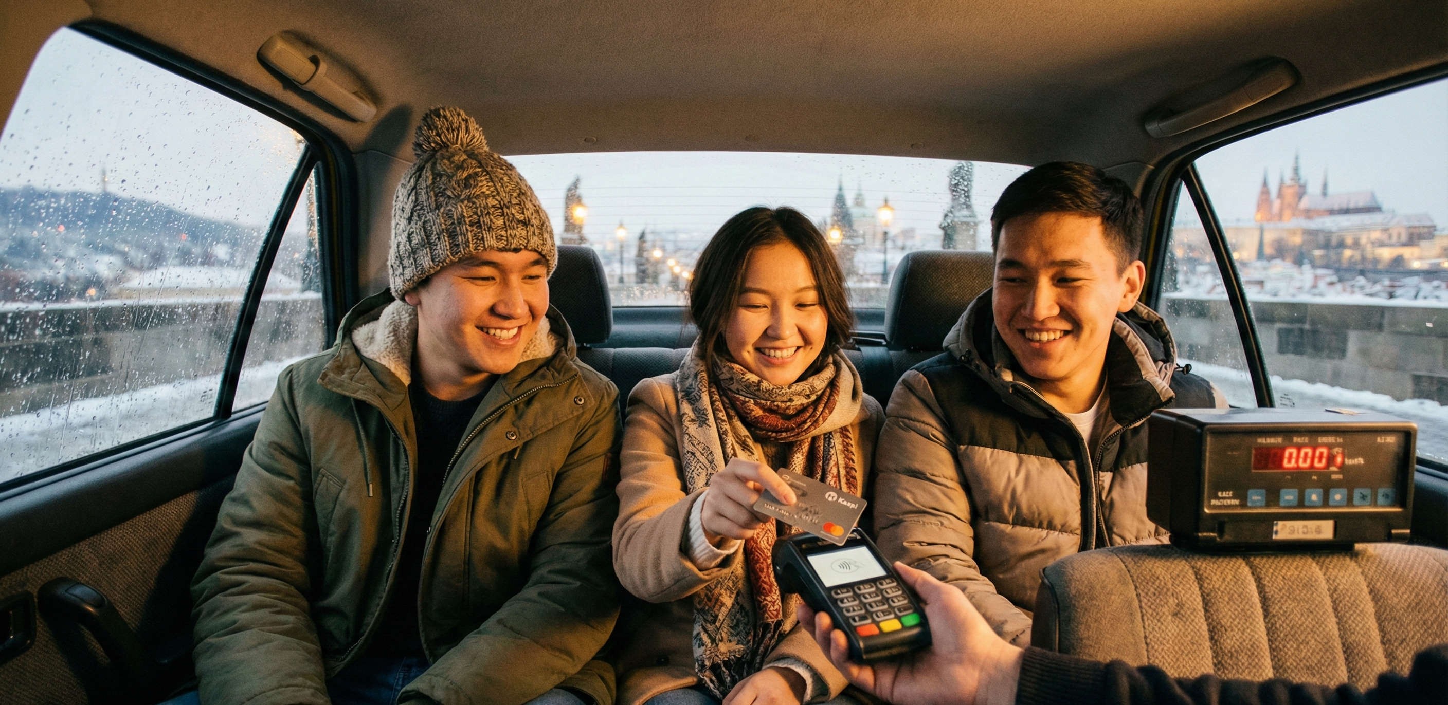 Оплата такси Казахскими студентами